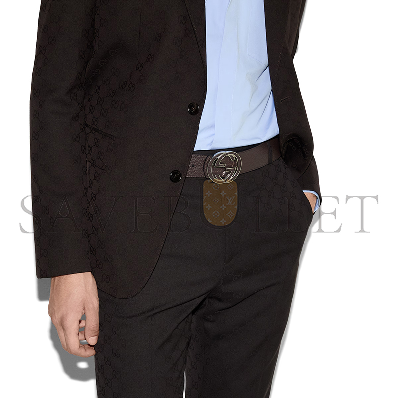 G*u*i reversible belt with interlocking g buckle 812273